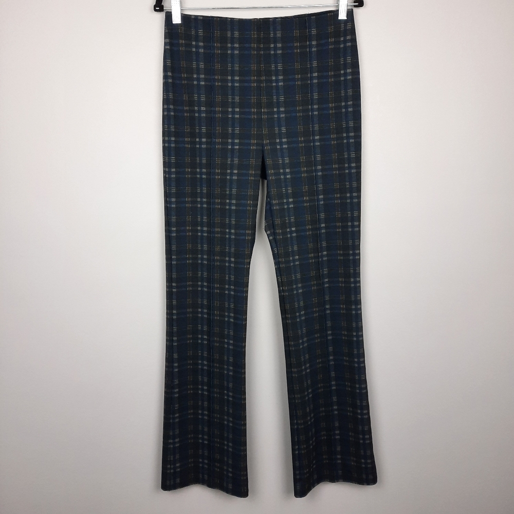 Lysse Elysse Plaid Print High Rise Wide Leg Pull On Ponte Pants size Large